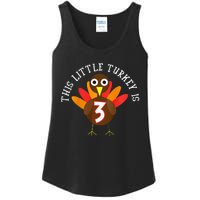 Thanksgiving Third Birthday Three Year Old Ladies Essential Tank