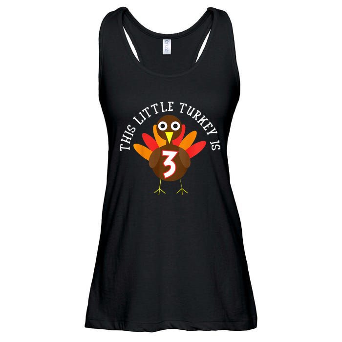 Thanksgiving Third Birthday Three Year Old Ladies Essential Flowy Tank