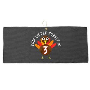 Thanksgiving Third Birthday Three Year Old Large Microfiber Waffle Golf Towel