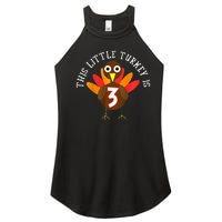 Thanksgiving Third Birthday Three Year Old Women's Perfect Tri Rocker Tank