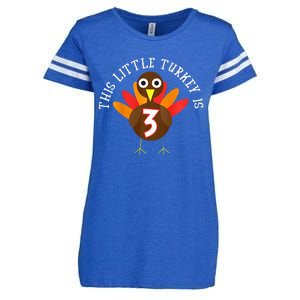 Thanksgiving Third Birthday Three Year Old Enza Ladies Jersey Football T-Shirt