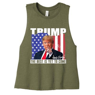 Trump The Best Is Yet To Come Usa Flag Donald Trump Women's Racerback Cropped Tank