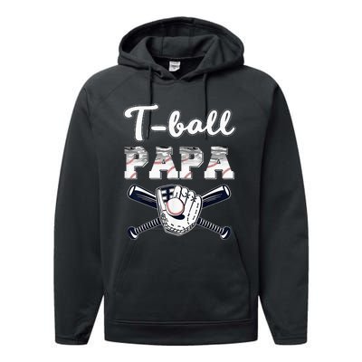 TBall Tee Ball Papa Baseball Dad gift Father's Day Performance Fleece Hoodie