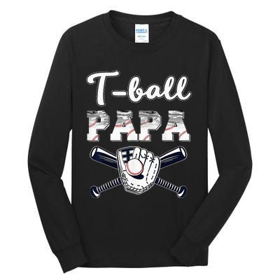 TBall Tee Ball Papa Baseball Dad gift Father's Day Tall Long Sleeve T-Shirt