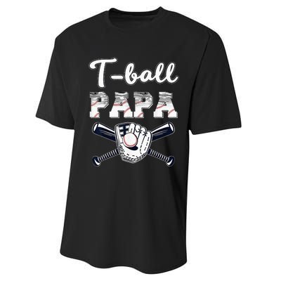 TBall Tee Ball Papa Baseball Dad gift Father's Day Performance Sprint T-Shirt