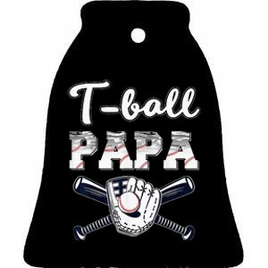 TBall Tee Ball Papa Baseball Dad gift Father's Day Ceramic Bell Ornament