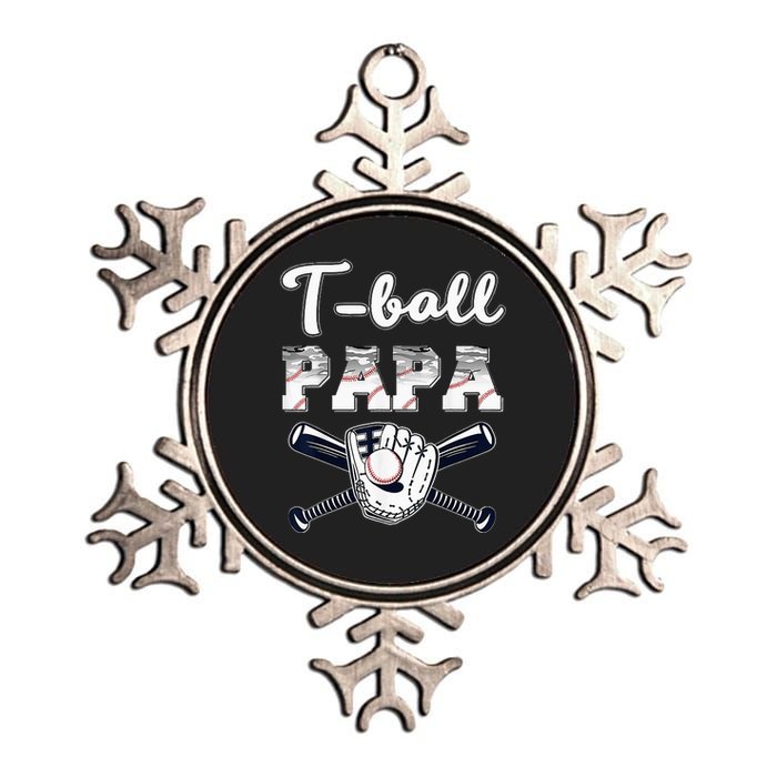 TBall Tee Ball Papa Baseball Dad gift Father's Day Metallic Star Ornament