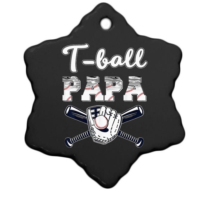 TBall Tee Ball Papa Baseball Dad gift Father's Day Ceramic Star Ornament