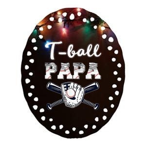 TBall Tee Ball Papa Baseball Dad gift Father's Day Ceramic Oval Ornament