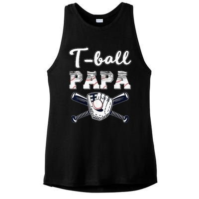 TBall Tee Ball Papa Baseball Dad Game Day Father's Day Ladies PosiCharge Tri-Blend Wicking Tank