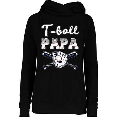 TBall Tee Ball Papa Baseball Dad Game Day Father's Day Womens Funnel Neck Pullover Hood