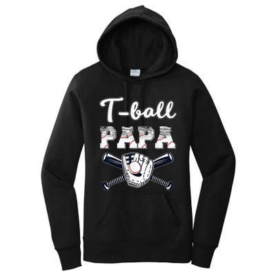 TBall Tee Ball Papa Baseball Dad Game Day Father's Day Women's Pullover Hoodie