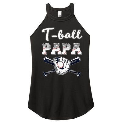 TBall Tee Ball Papa Baseball Dad Game Day Father's Day Women’s Perfect Tri Rocker Tank