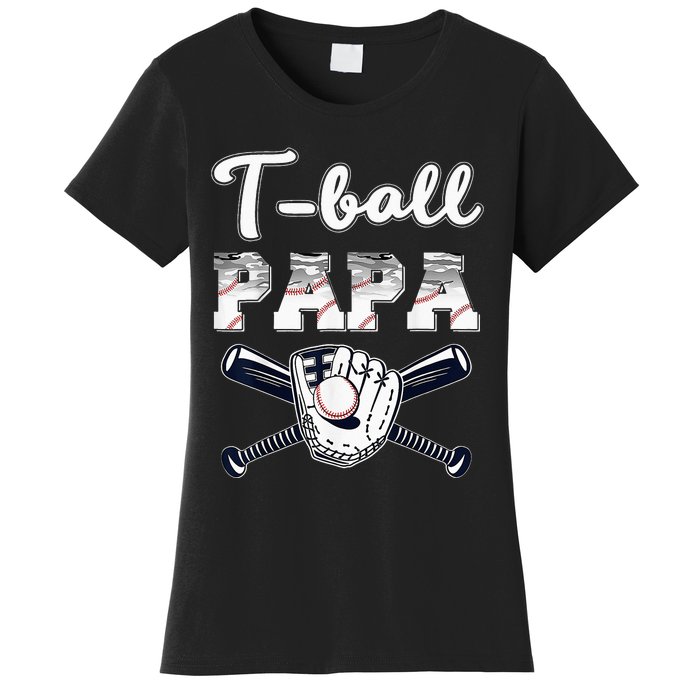 TBall Tee Ball Papa Baseball Dad Game Day Father's Day Women's T-Shirt