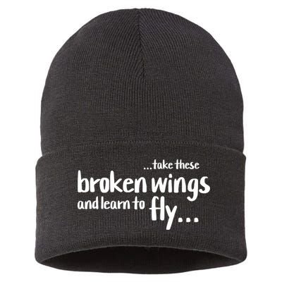 Take These Broken Wings And Learn To Fly Sustainable Knit Beanie