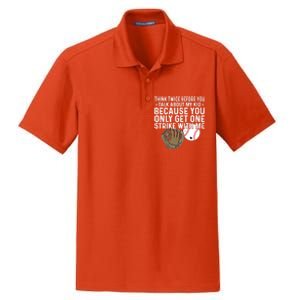 Think Twice Before You Talk About My Baseball Mama Funny Gift Dry Zone Grid Polo