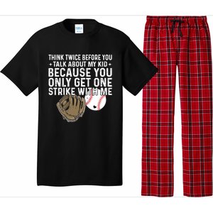 Think Twice Before You Talk About My Baseball Mama Funny Gift Pajama Set