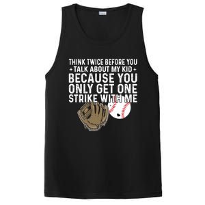 Think Twice Before You Talk About My Baseball Mama Funny Gift PosiCharge Competitor Tank