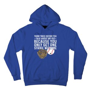 Think Twice Before You Talk About My Baseball Mama Funny Gift Hoodie