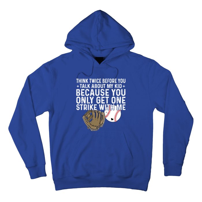 Think Twice Before You Talk About My Baseball Mama Funny Gift Hoodie