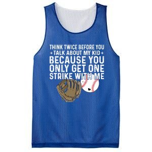 Think Twice Before You Talk About My Baseball Mama Funny Gift Mesh Reversible Basketball Jersey Tank