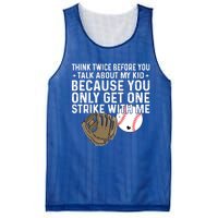 Think Twice Before You Talk About My Baseball Mama Funny Gift Mesh Reversible Basketball Jersey Tank