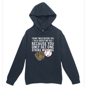 Think Twice Before You Talk About My Baseball Mama Funny Gift Urban Pullover Hoodie