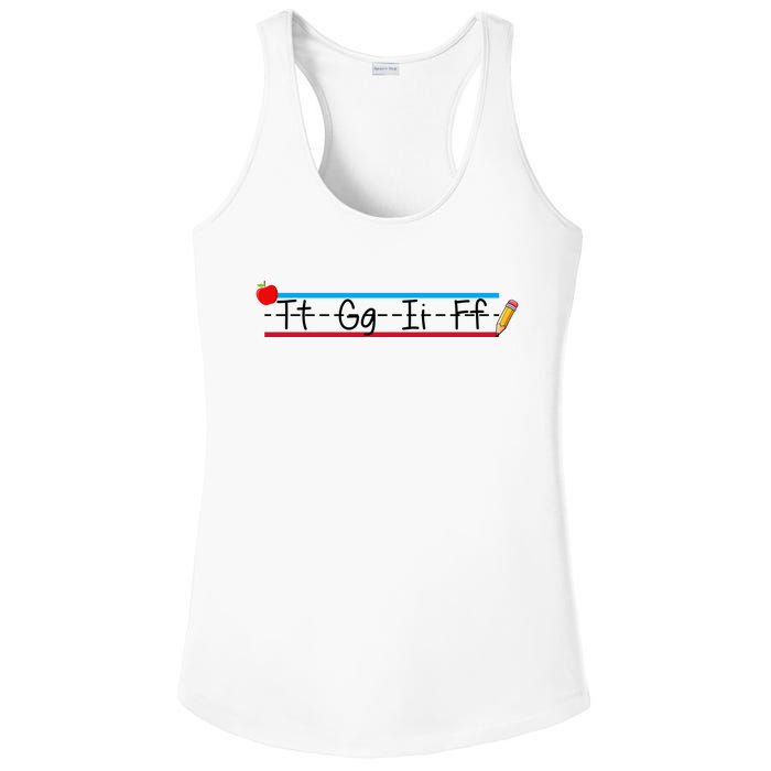 TGIF Teacher Back To School Ladies PosiCharge Competitor Racerback Tank