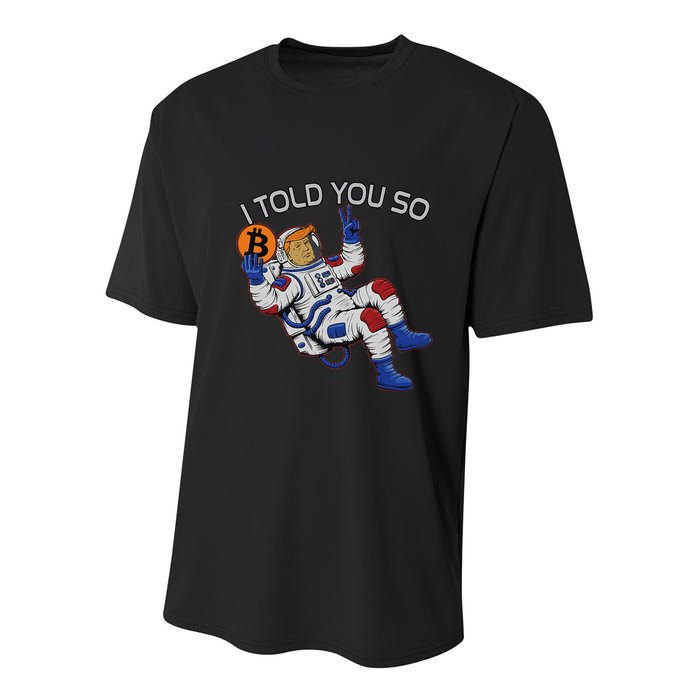 Thanks Trump Bitcoin I Told You So Joke Investment Squad Youth Performance Sprint T-Shirt