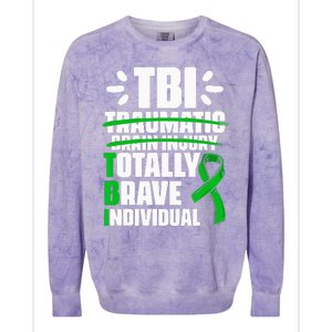 TBI Totally Brave Individual Traumatic Brain Injury Survivor Colorblast Crewneck Sweatshirt