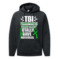 TBI Totally Brave Individual Traumatic Brain Injury Survivor Performance Fleece Hoodie