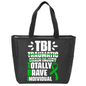 TBI Totally Brave Individual Traumatic Brain Injury Survivor Zip Tote Bag