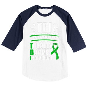 TBI Totally Brave Individual Traumatic Brain Injury Survivor Baseball Sleeve Shirt