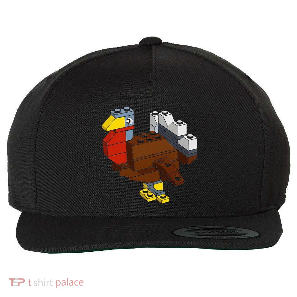 Turkey Thanksgiving Block Brick Building Master Builder Wool Snapback Cap