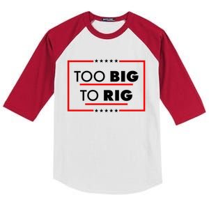 Trump Too Big To Rig Kids Colorblock Raglan Jersey