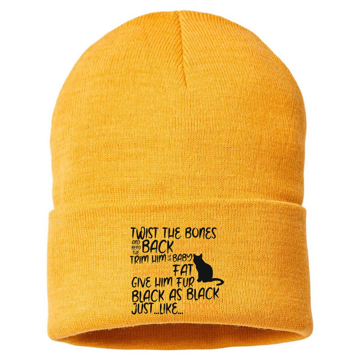 Twist The Bones Gift For Halloween Funny Cat Sustainable Knit Beanie