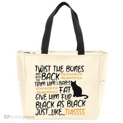 Twist The Bones Gift For Halloween Funny Cat Zip Tote Bag