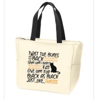 Twist The Bones Gift For Halloween Funny Cat Zip Tote Bag