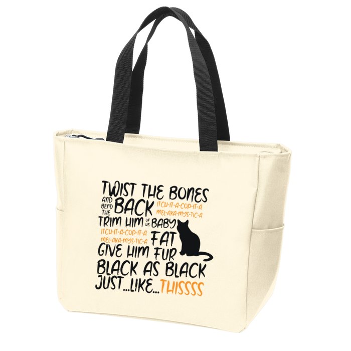Twist The Bones Gift For Halloween Funny Cat Zip Tote Bag
