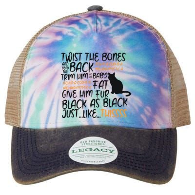 Twist The Bones Gift For Halloween Funny Cat Legacy Tie Dye Trucker Hat