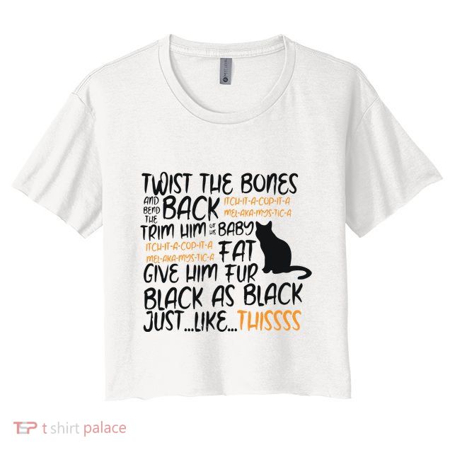 Twist The Bones Gift For Halloween Funny Cat Crop Top