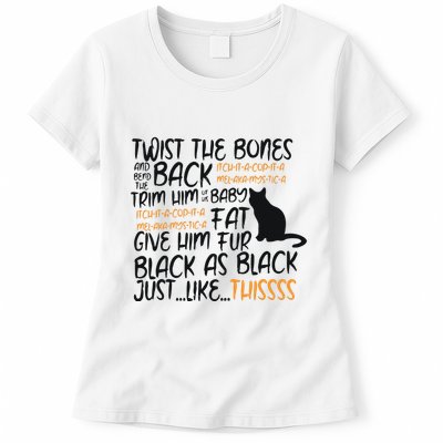 Twist The Bones Gift For Halloween Funny Cat Womens T-Shirt