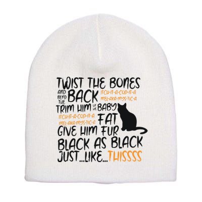 Twist The Bones Gift For Halloween Funny Cat Short Acrylic Beanie