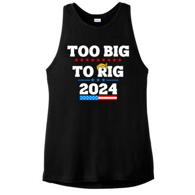 Trump Too Big To Rig 2024 Ladies PosiCharge Tri-Blend Wicking Tank