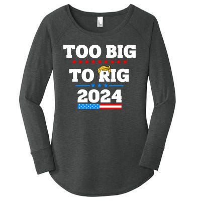 Trump Too Big To Rig 2024 Women's Perfect Tri Tunic Long Sleeve Shirt