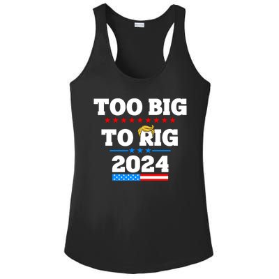 Trump Too Big To Rig 2024 Ladies PosiCharge Competitor Racerback Tank