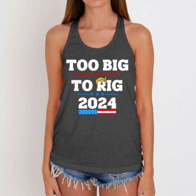 Trump Too Big To Rig 2024 Women's Knotted Racerback Tank