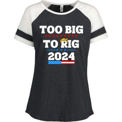 Trump Too Big To Rig 2024 Enza Ladies Jersey Colorblock Tee