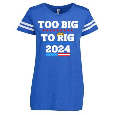 Trump Too Big To Rig 2024 Enza Ladies Jersey Football T-Shirt