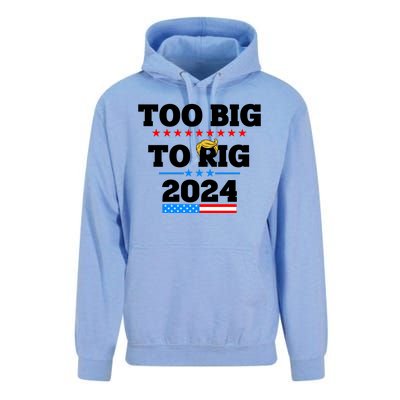 Trump Too Big To Rig 2024 Unisex Surf Hoodie